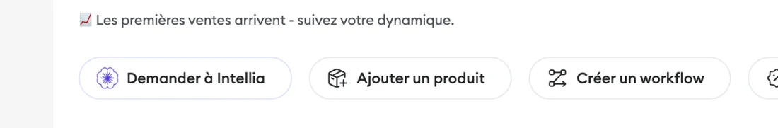 Capture Chariow présentant des indicateurs de chiffre d'affaires et de clients